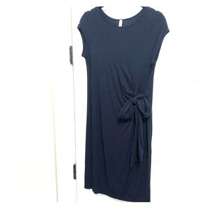 NWOT Navy Maternity Side Tie Short Sleeve Dress
